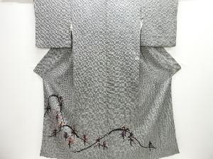 本総絞り遠山に樹木模様刺繍訪問着